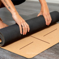 Hot selling eco freindly yoga mat  stop slippery soft nature cork rubber yoga mat